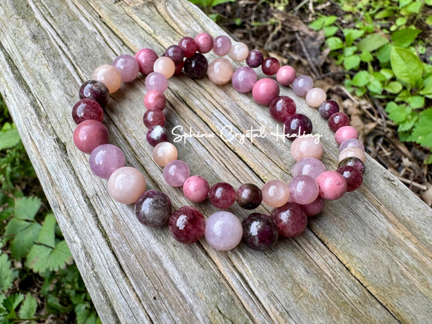 Self Love & Empowerment - RARE Strawberry Quartz  " Strawberry Moon " Emotional Healing - Eudialyte - Rose Quartz Crystal Gemstone Bracelet