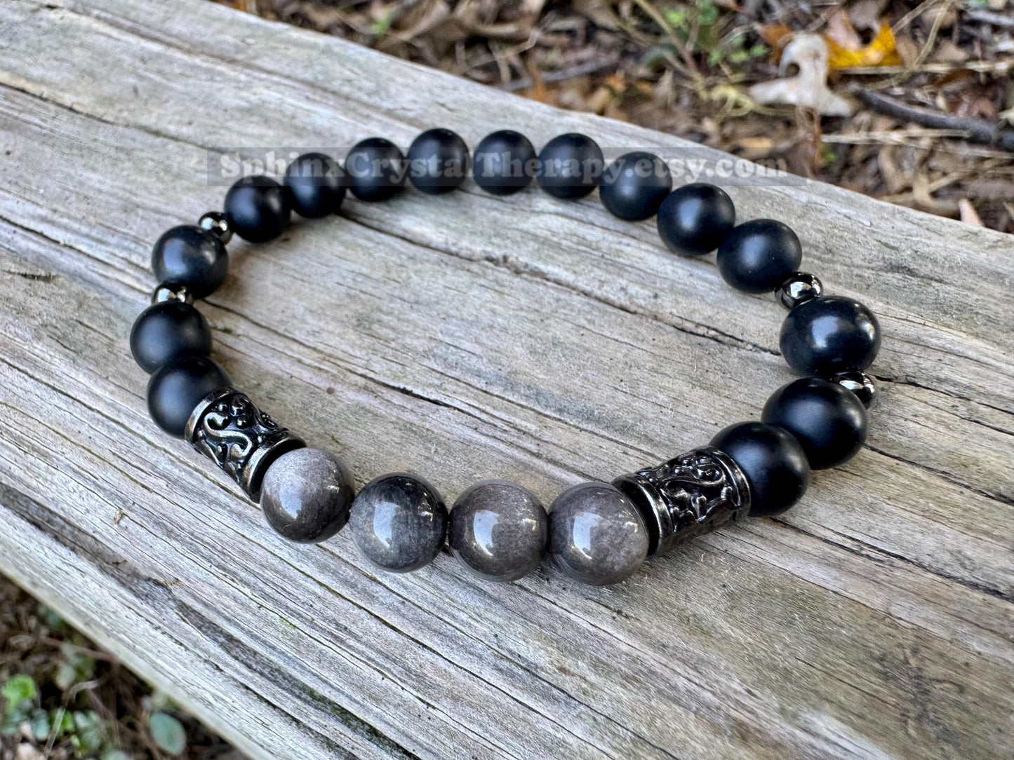 Self Transformation - Spiritual Growth " Divine Reflection " AAA Shungite - EMF Protection - Crystal Healing Gemstone Humility Bracelet