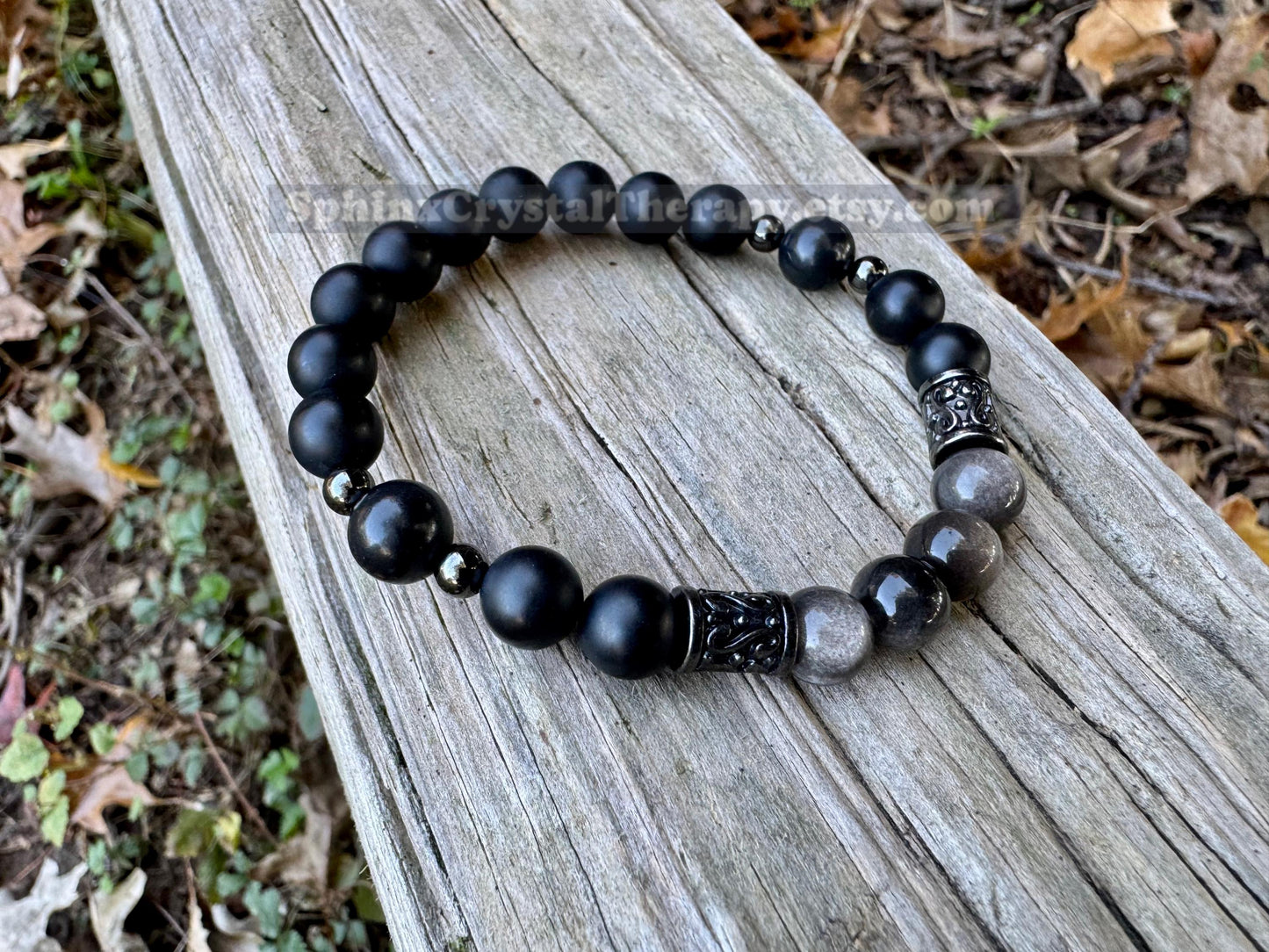 Self Transformation - Spiritual Growth " Divine Reflection " AAA Shungite - EMF Protection - Crystal Healing Gemstone Humility Bracelet