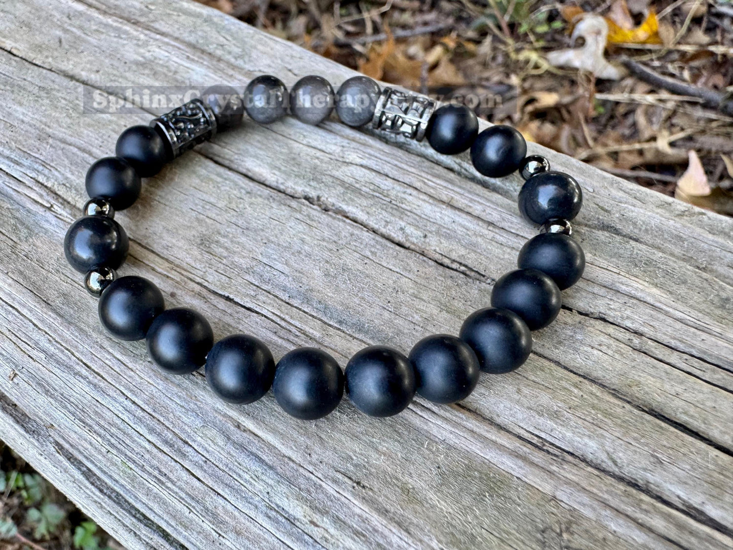 Self Transformation - Spiritual Growth " Divine Reflection " AAA Shungite - EMF Protection - Crystal Healing Gemstone Humility Bracelet