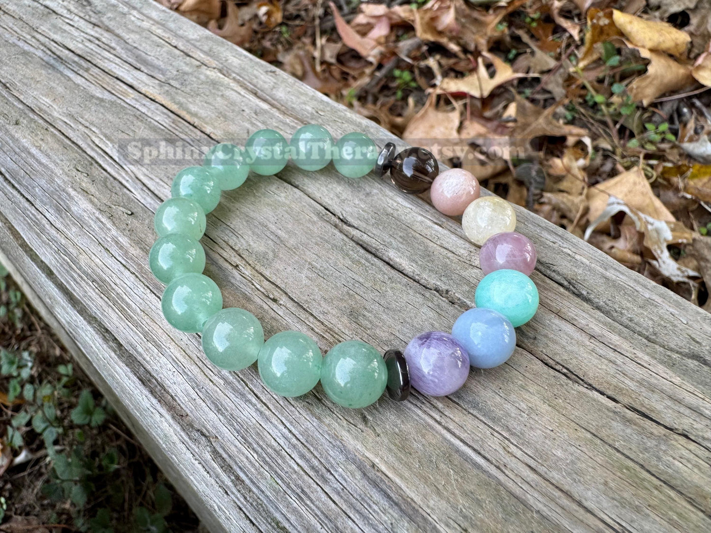 10mm Heart Healing - Emotional Support - PASTEL Chakra Stones - Green Aventurine - Peaceful Calming Energy - Crystal Gemstone Bracelet