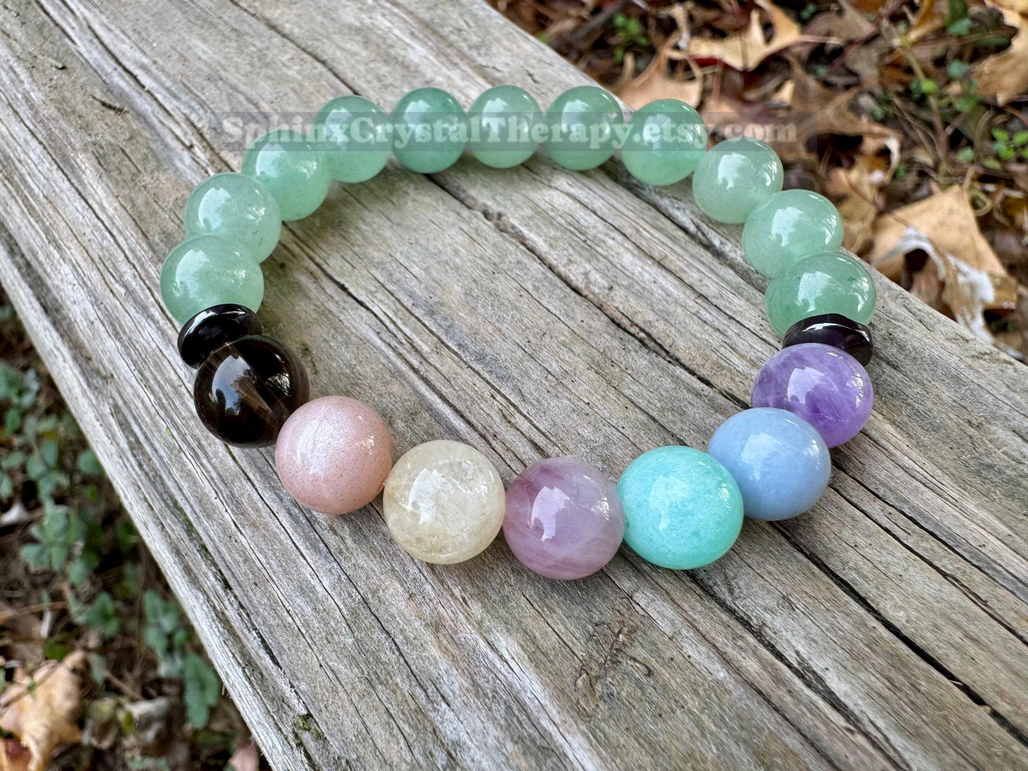 10mm Heart Healing - Emotional Support - PASTEL Chakra Stones - Green Aventurine - Peaceful Calming Energy - Crystal Gemstone Bracelet
