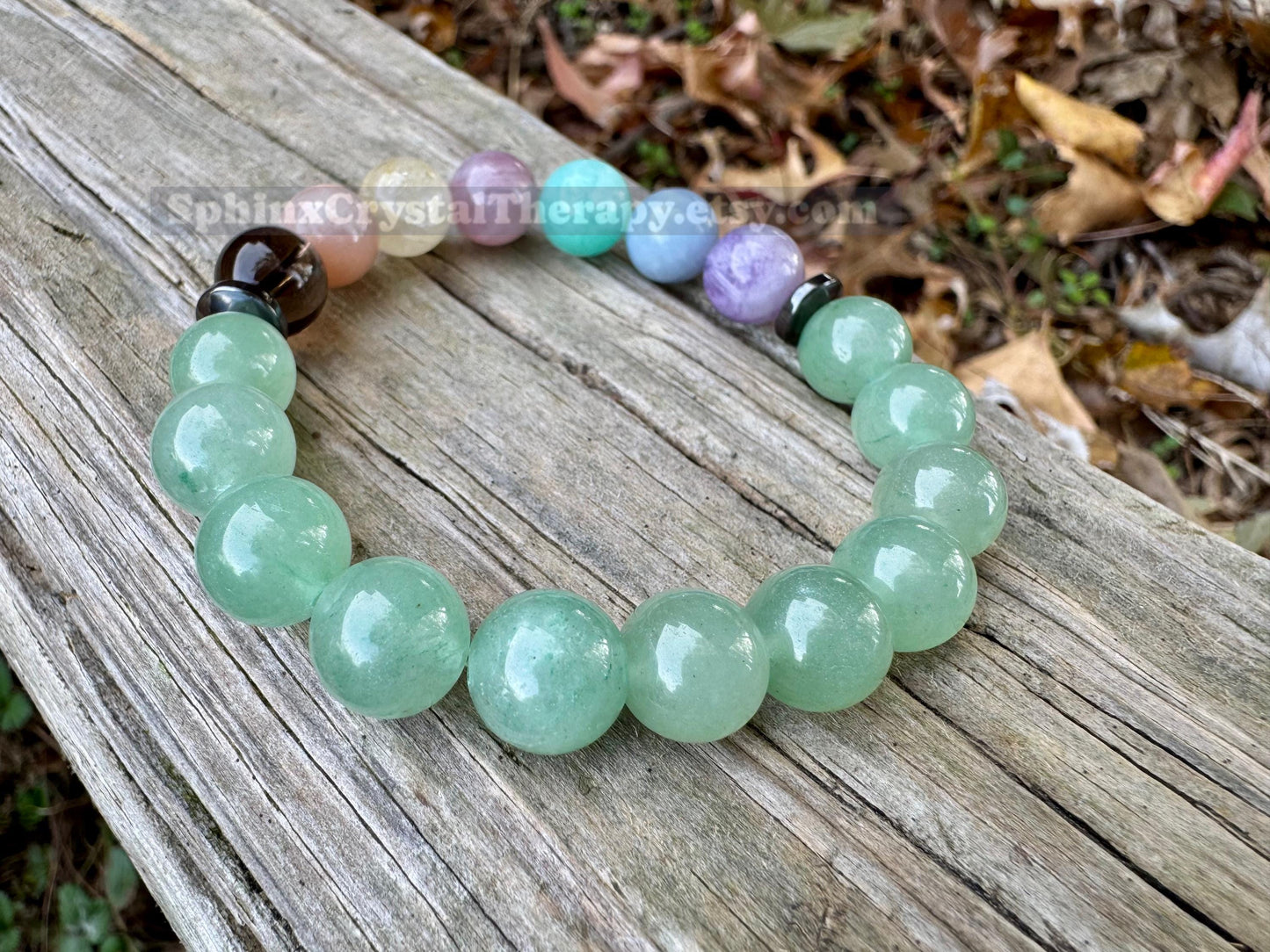 10mm Heart Healing - Emotional Support - PASTEL Chakra Stones - Green Aventurine - Peaceful Calming Energy - Crystal Gemstone Bracelet