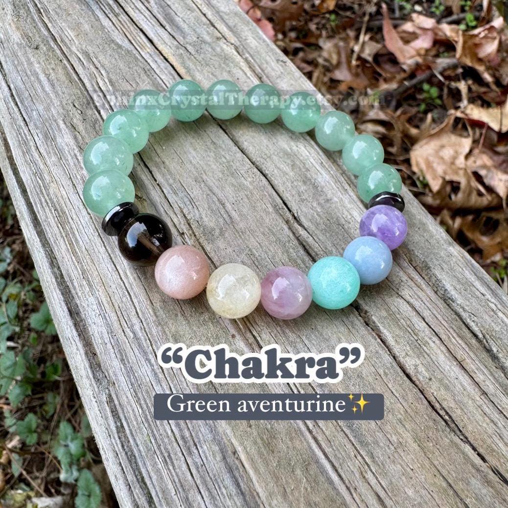 10mm Heart Healing - Emotional Support - PASTEL Chakra Stones - Green Aventurine - Peaceful Calming Energy - Crystal Gemstone Bracelet