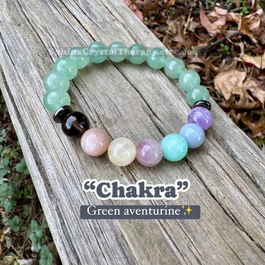 10mm Heart Healing - Emotional Support - PASTEL Chakra Stones - Green Aventurine - Peaceful Calming Energy - Crystal Gemstone Bracelet