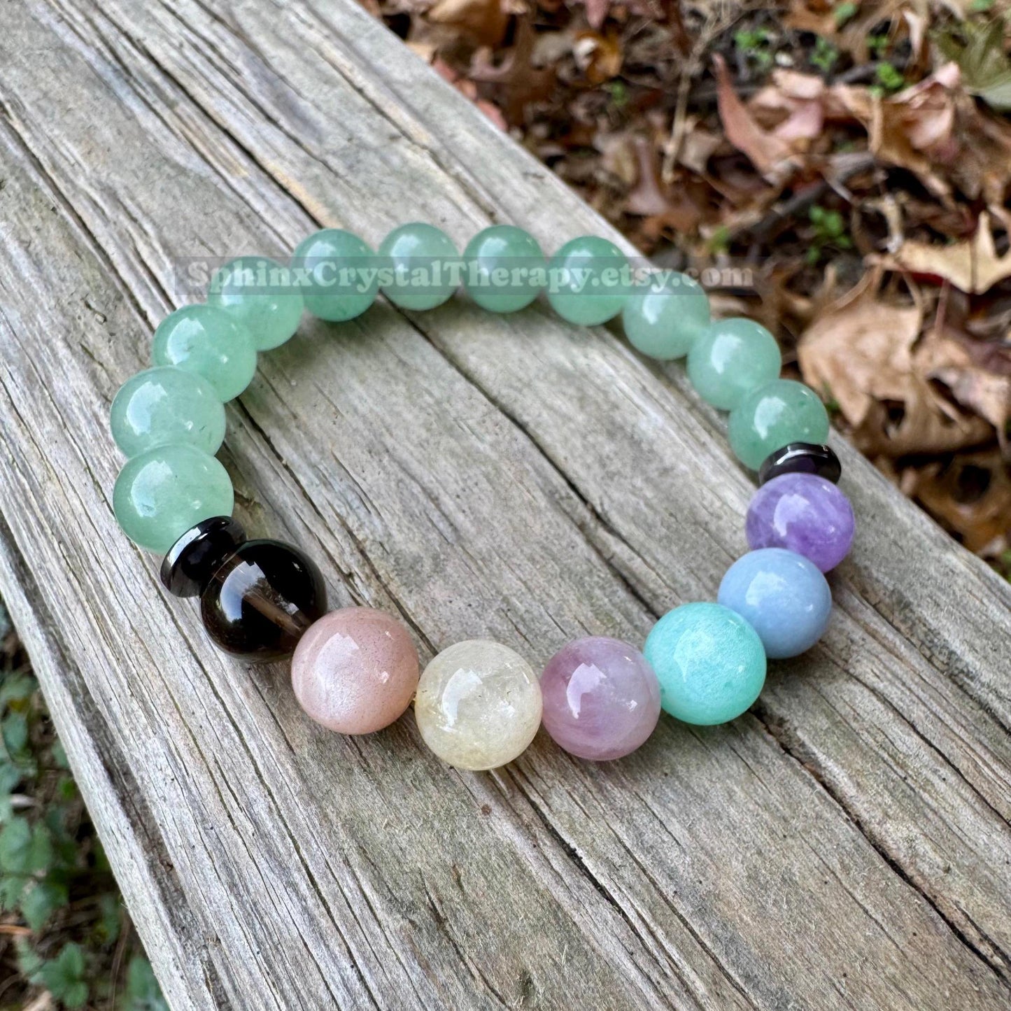 10mm Heart Healing - Emotional Support - PASTEL Chakra Stones - Green Aventurine - Peaceful Calming Energy - Crystal Gemstone Bracelet