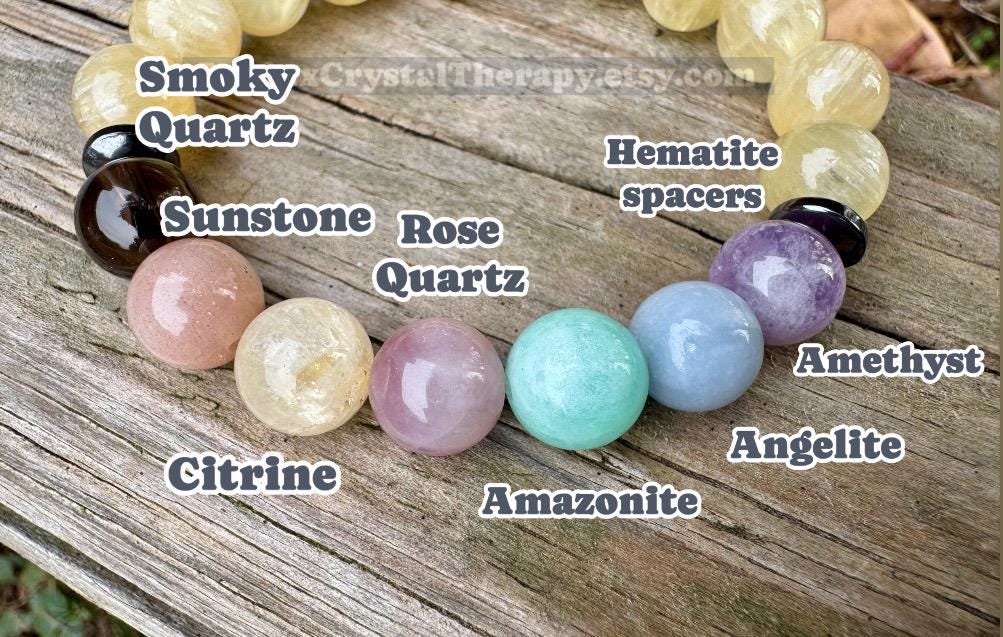 10mm RARE Golden Selenite - Aura Protection & Intuition - PASTEL Chakra Balance Stones - Crystal Healing Gemstone Bracelet