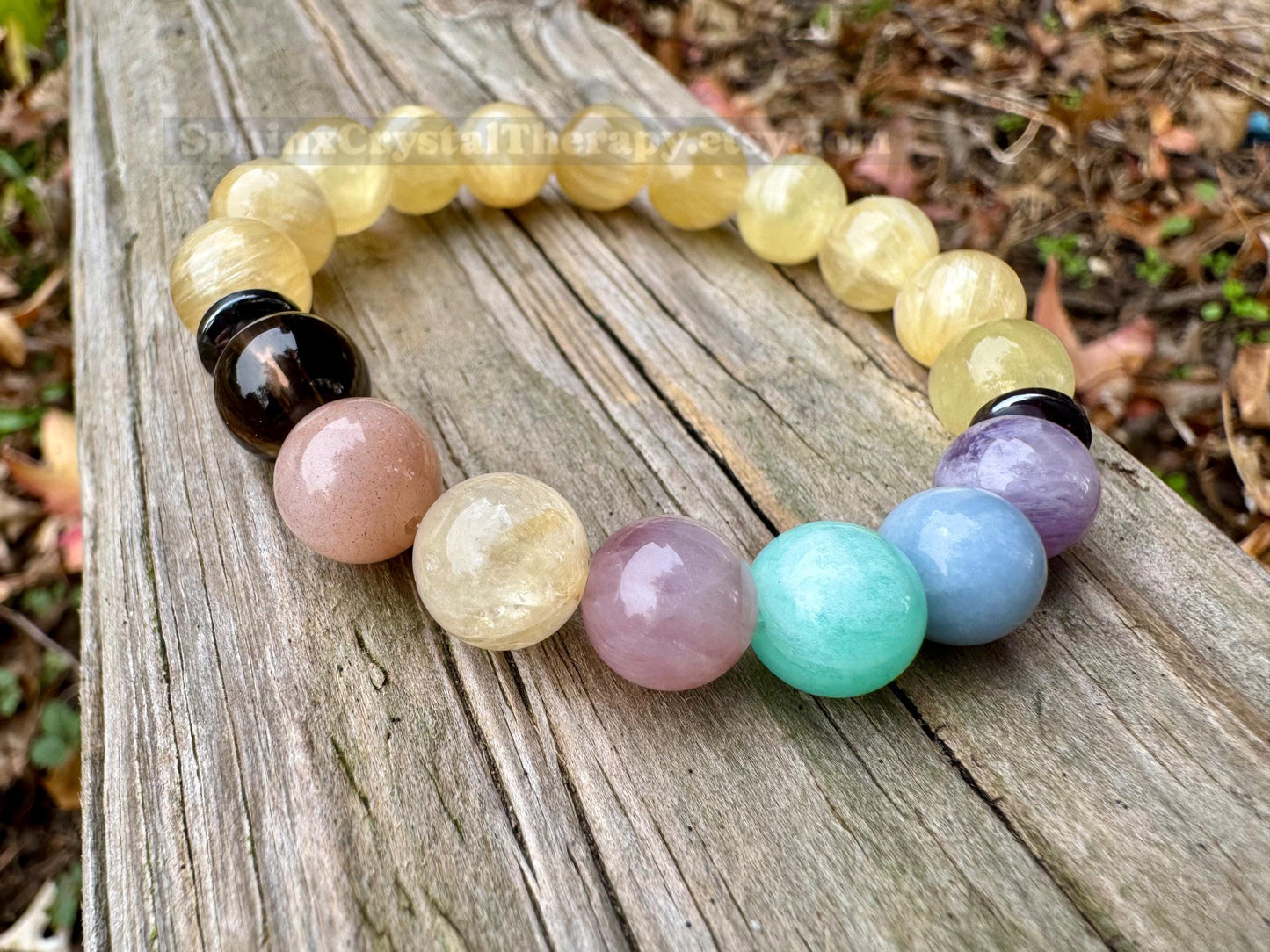 10mm RARE Golden Selenite - Aura Protection & Intuition - PASTEL Chakra Balance Stones - Crystal Healing Gemstone Bracelet