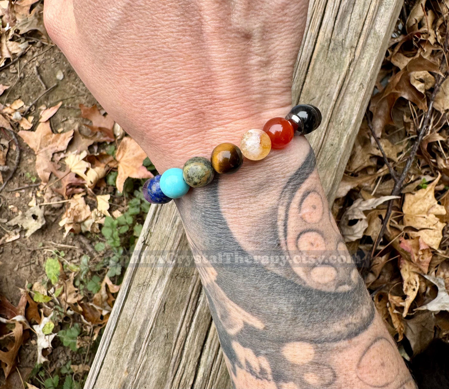 10MM Protection & Strength - Chakra Balance Stones - Intuition- Hawks Eye Gemstones - Blue Tigers Eye - Energy Healing Bracelet
