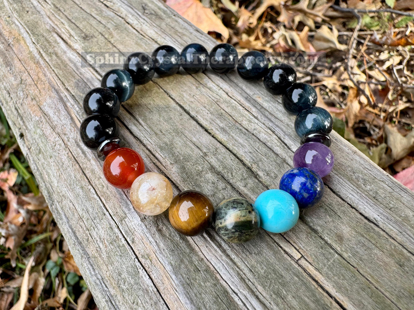 10MM Protection & Strength - Chakra Balance Stones - Intuition- Hawks Eye Gemstones - Blue Tigers Eye - Energy Healing Bracelet