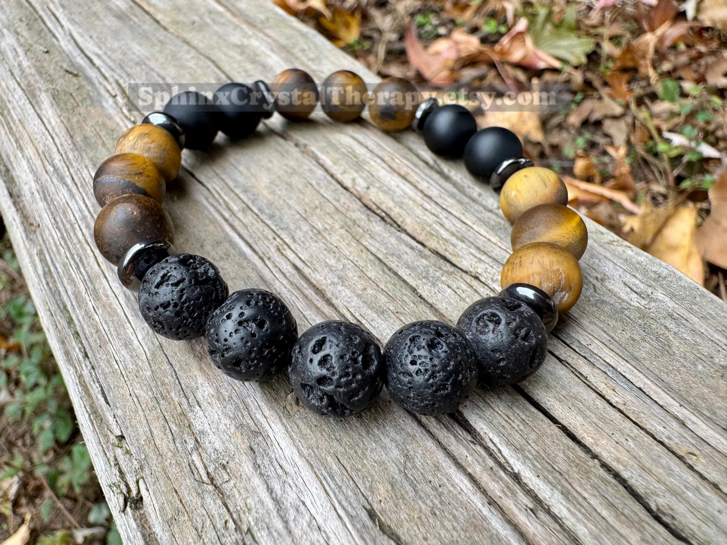 10MM Protection & Strength - IMPERFECT STONES- Stress Support - Tigers Eye - Onyx - Hematite - DISCOUNTED Crystal Healing Gemstone Bracelet