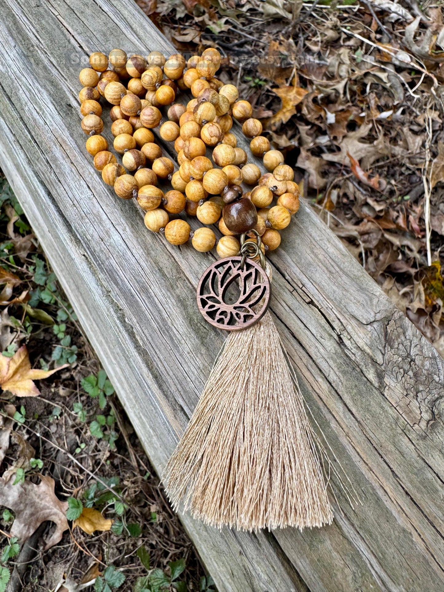 Only One - Peruvian Palo Santo Wood Mala Necklace - Aura Cleansing - 108 Prayer Beads - Meditation Mantra Tool - Spiritual Growth