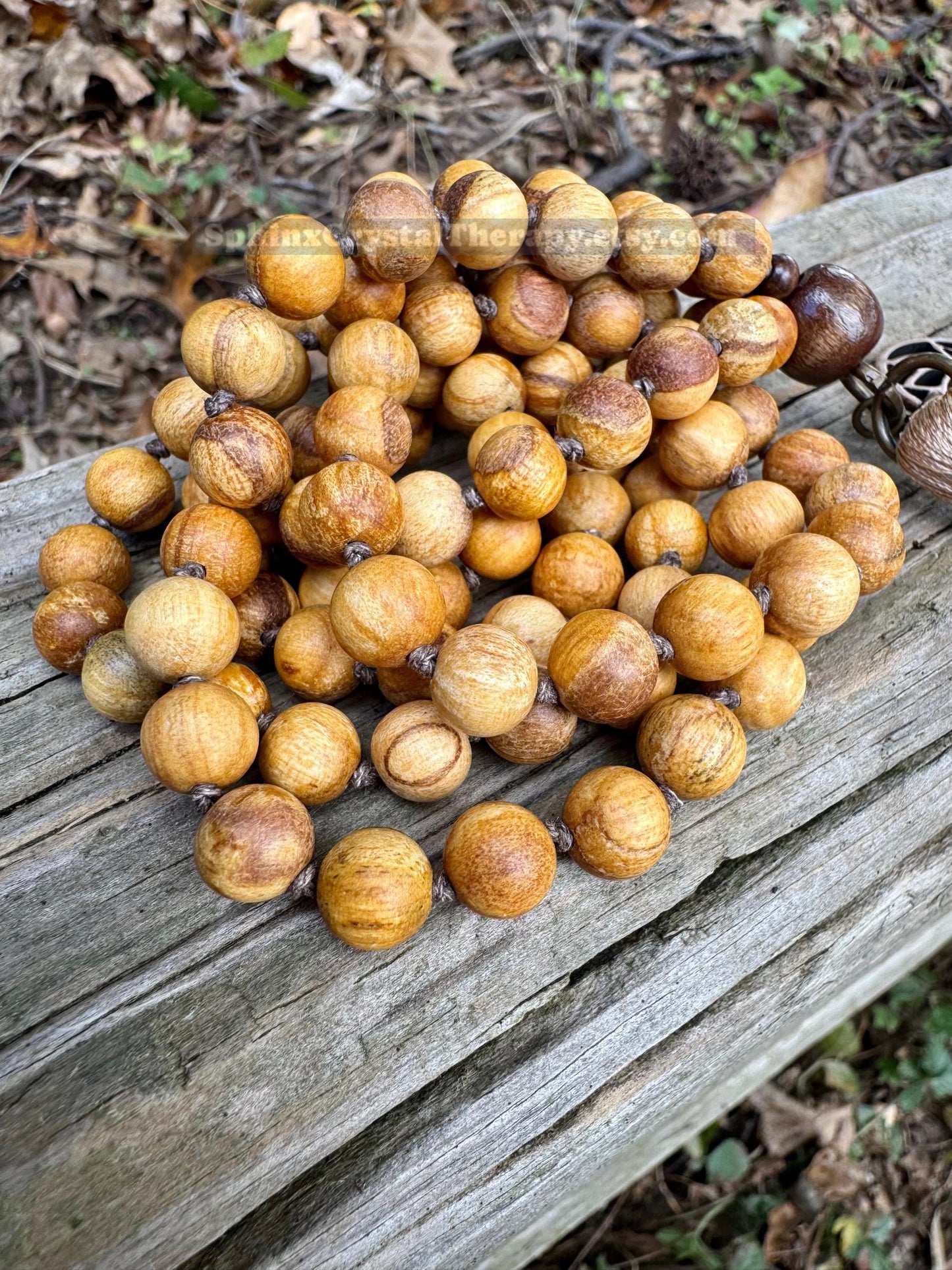 Only One - Peruvian Palo Santo Wood Mala Necklace - Aura Cleansing - 108 Prayer Beads - Meditation Mantra Tool - Spiritual Growth