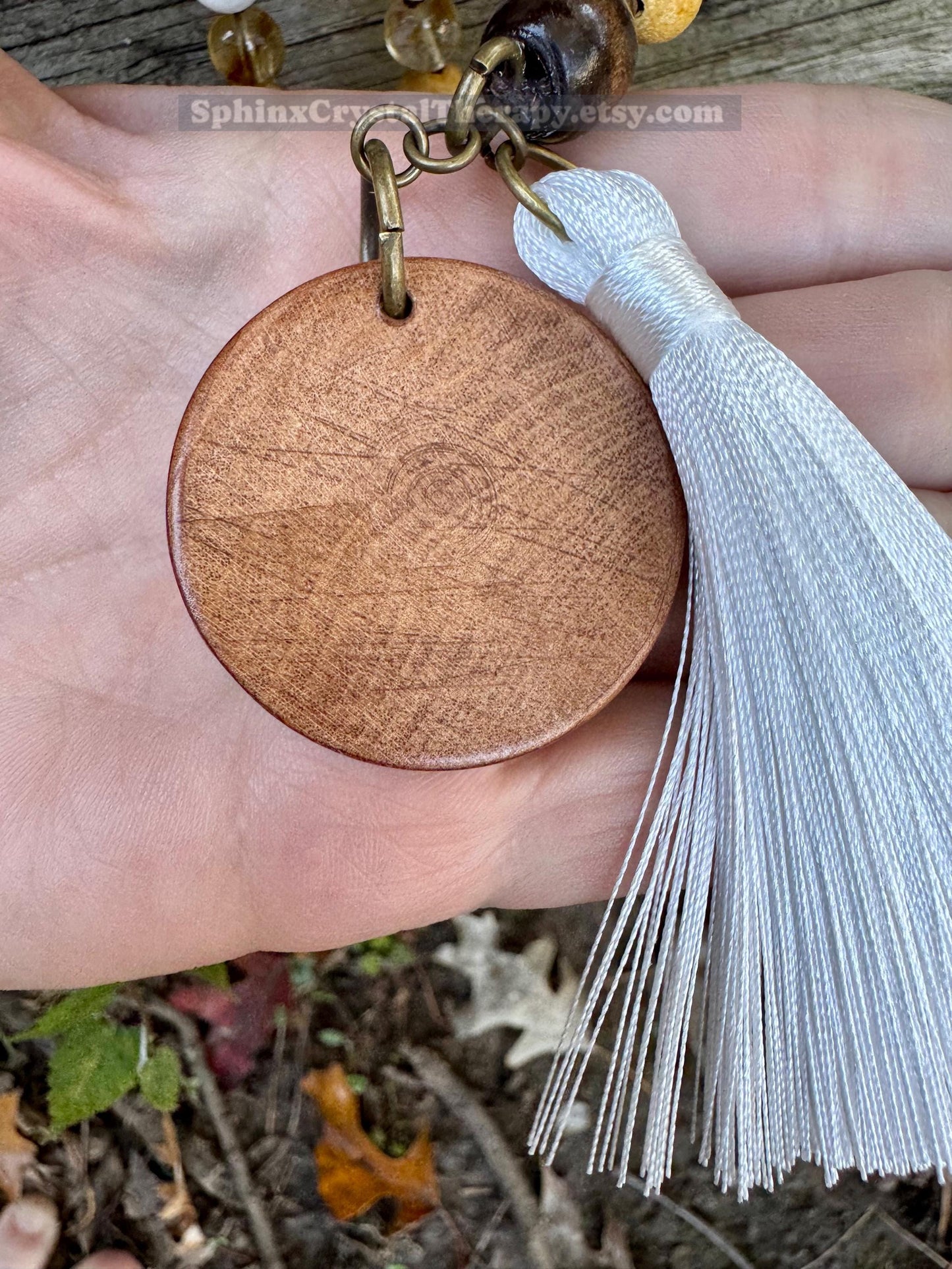Only One - Joy & Positivity Mala Necklace - “ Alectrona “ Goddess of Sunshine - Citrine - Moonstone - Palo Santo - Real Crystal Gemstones