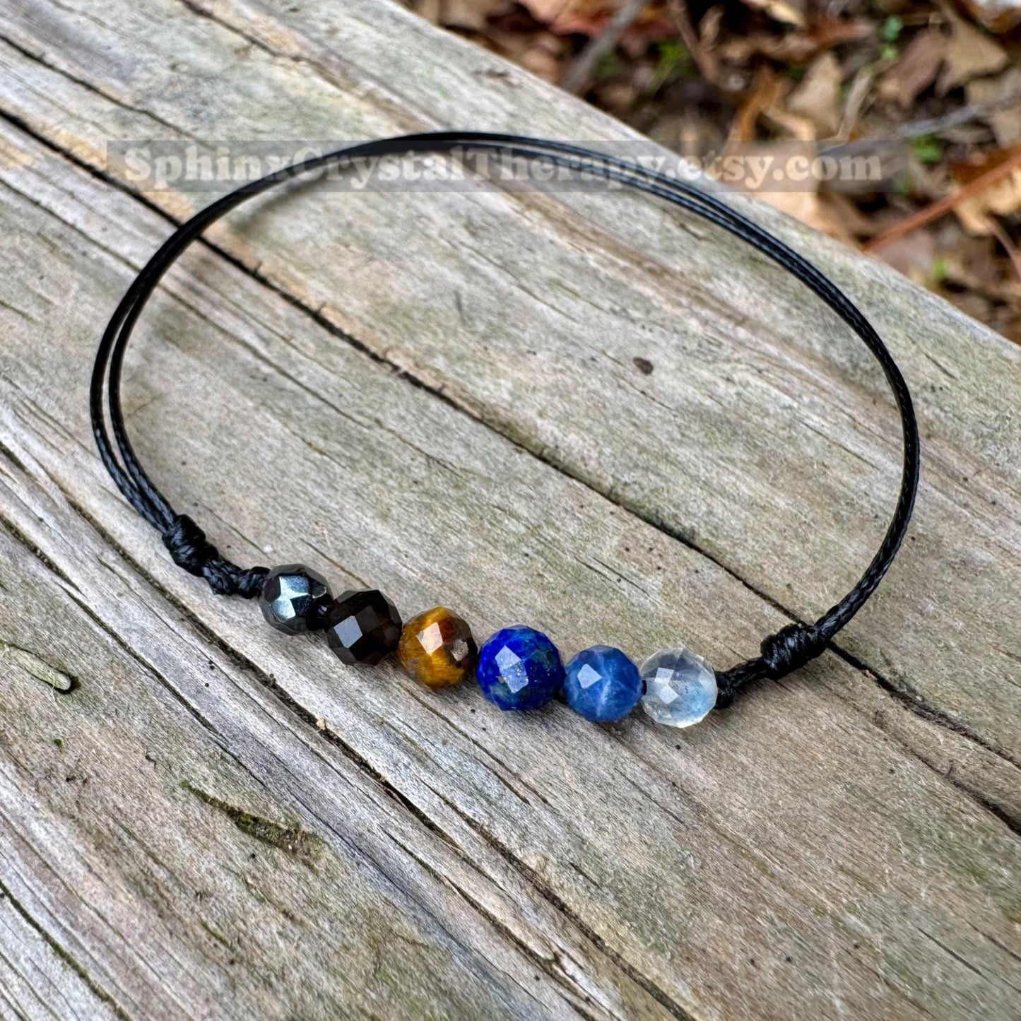 4mm Sagittarius Zodiac Energy - November December Birthday - Tiny Faceted Gemstones - Minimal & Dainty Adjustable String Bracelet