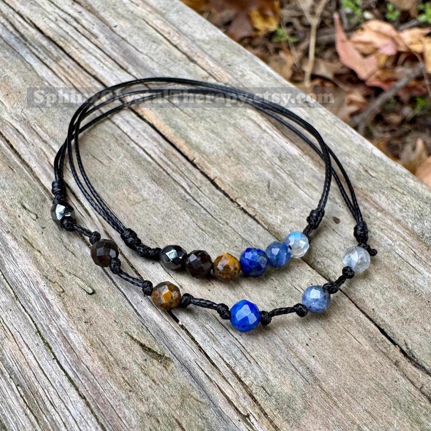 4mm Sagittarius Zodiac Energy - November December Birthday - Tiny Faceted Gemstones - Minimal & Dainty Adjustable String Bracelet