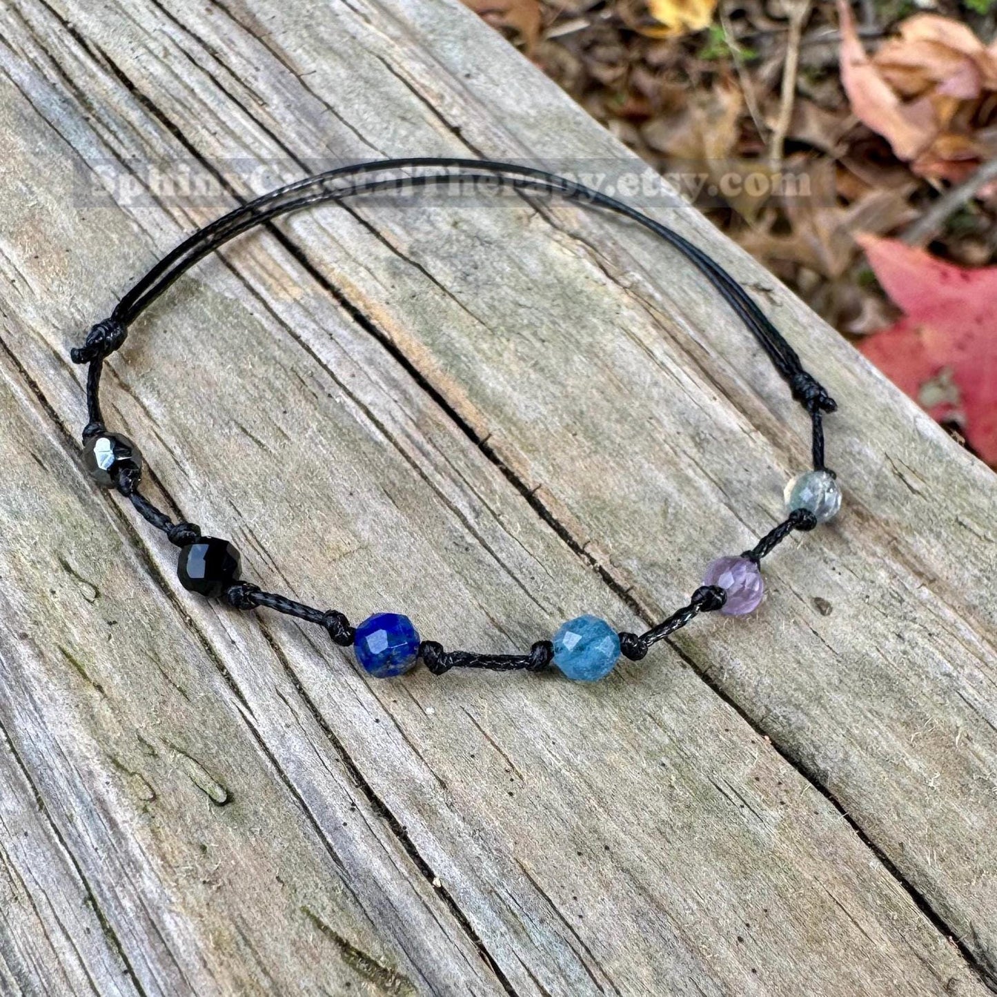 4mm Pisces Zodiac Energy - February March Birthday - Tiny Faceted Gemstones - Minimal & Dainty Adjustable String Bracelet