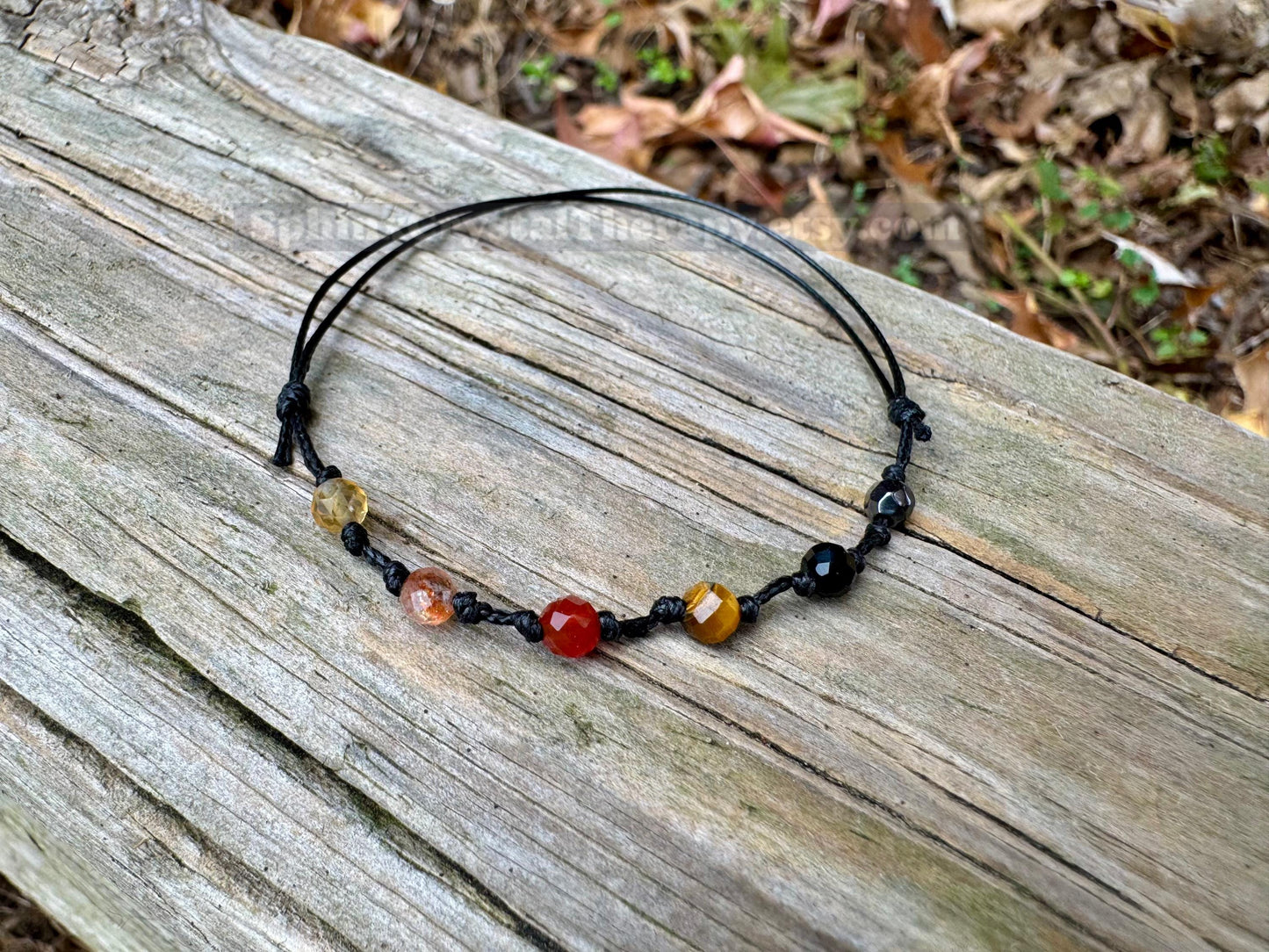 4mm Leo Zodiac Energy - July August Birthday - Tiny Faceted Gemstones - Minimal & Dainty Adjustable String Bracelet