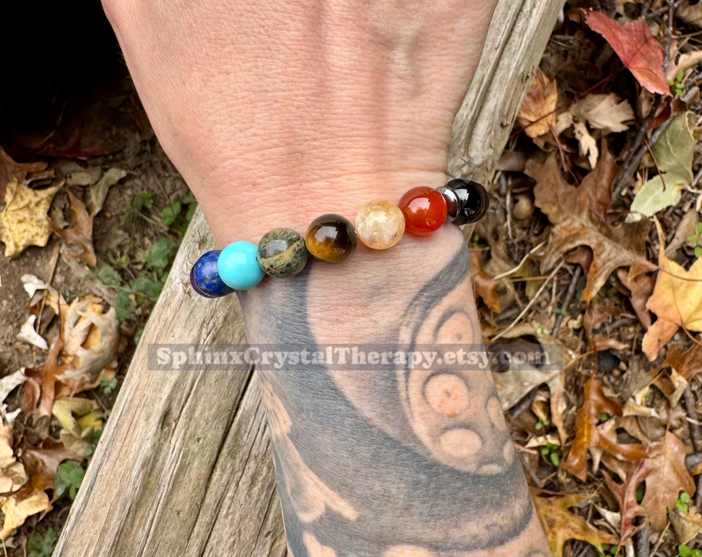 10MM - Protection and Strength - Negativity Shield - Black Onyx & Hematite - Balance Chakra Energy - Crystal Healing Gemstone Bracelet