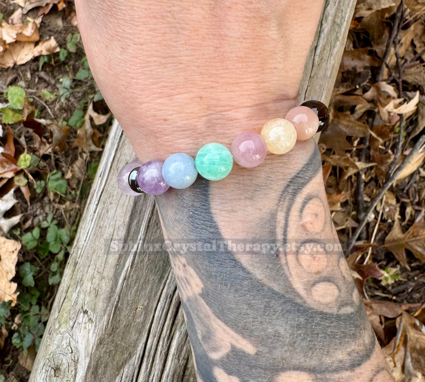 10mm Protection & Intuition - PASTEL Chakra Stones - RARE White Amethyst  - High Vibrational Stones - Crystal Healing Gemstone Bracelet