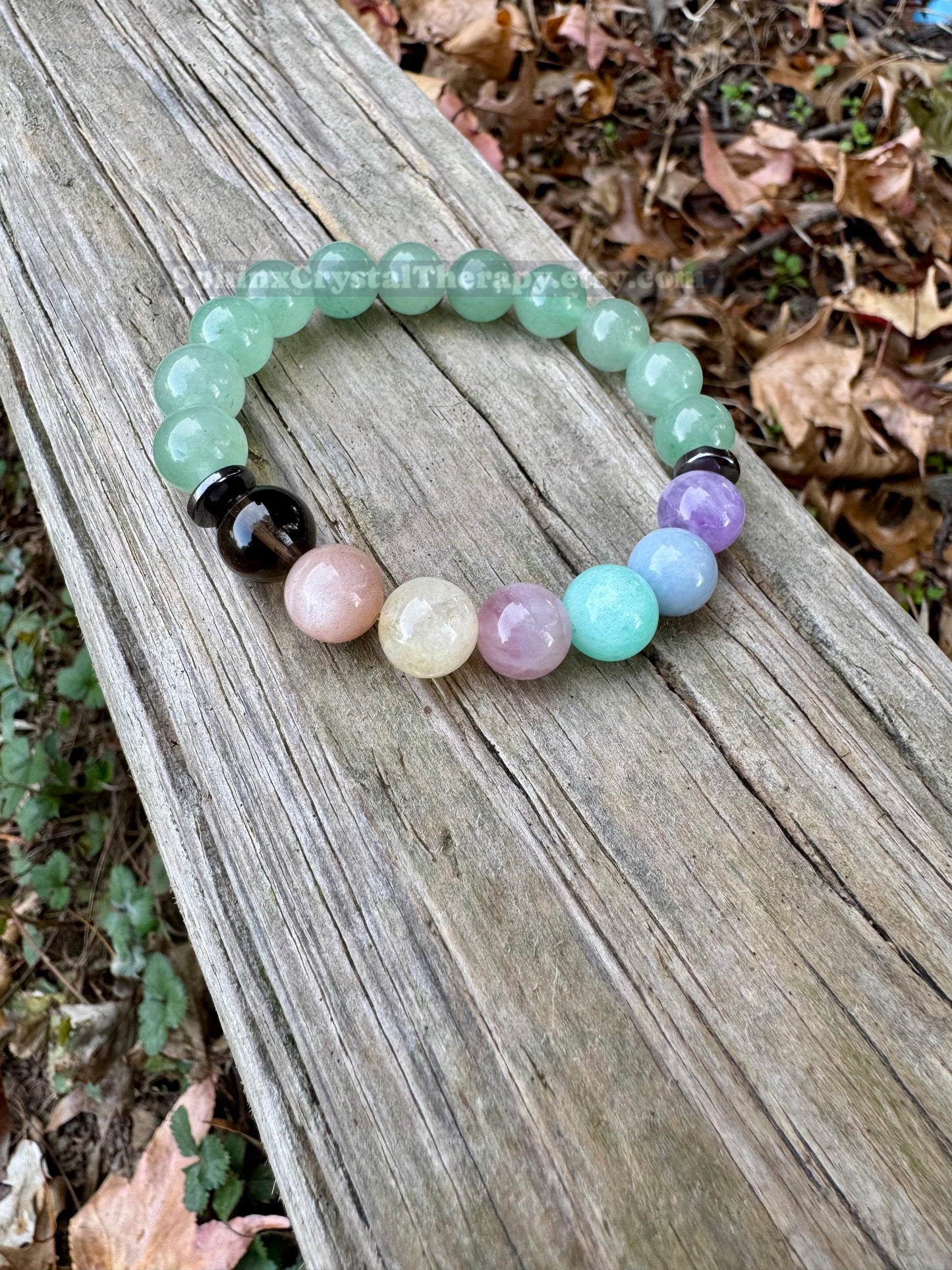 10mm Heart Healing - Emotional Support - PASTEL Chakra Stones - Green Aventurine - Peaceful Calming Energy - Crystal Gemstone Bracelet