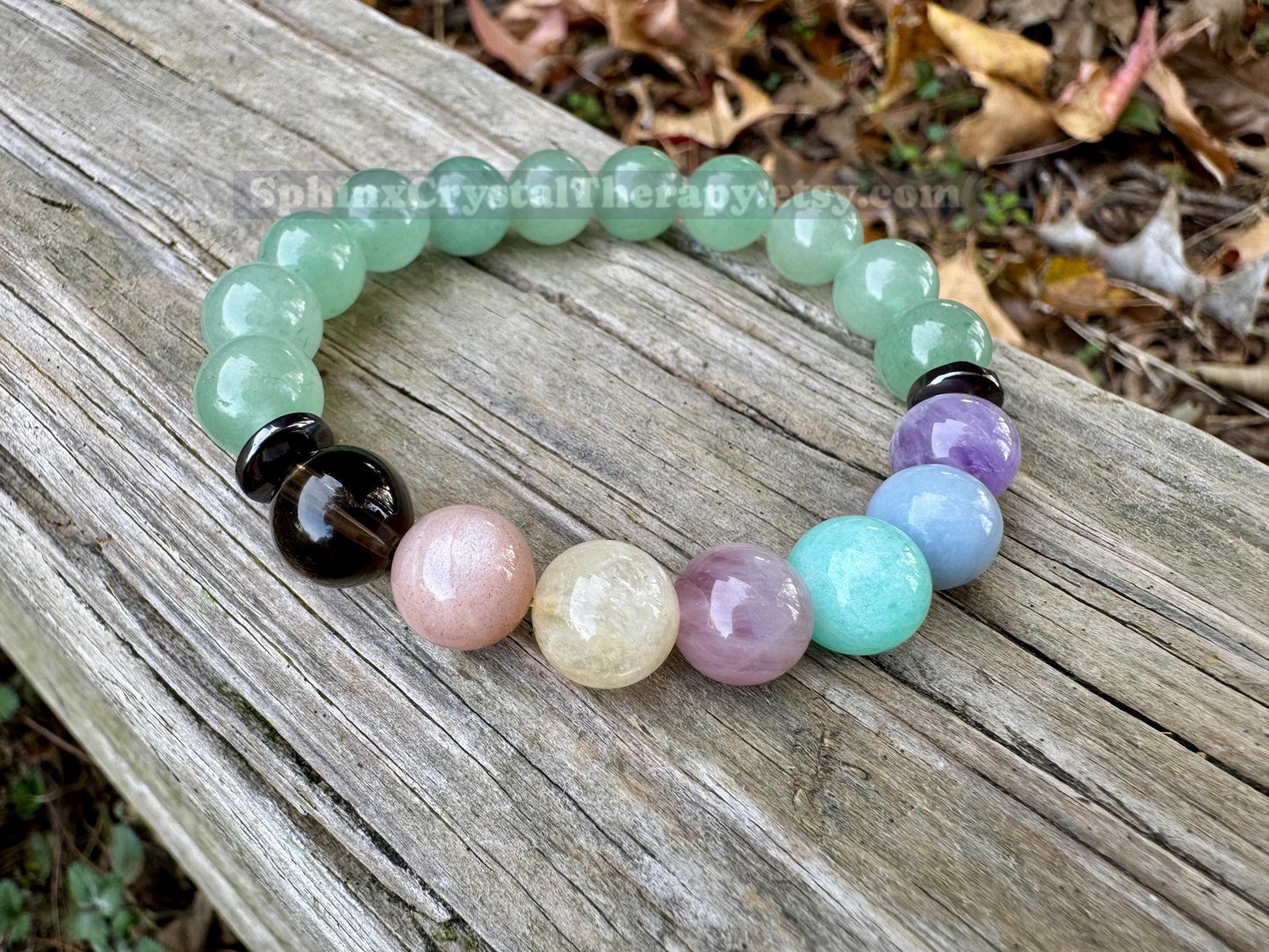 10mm Heart Healing - Emotional Support - PASTEL Chakra Stones - Green Aventurine - Peaceful Calming Energy - Crystal Gemstone Bracelet