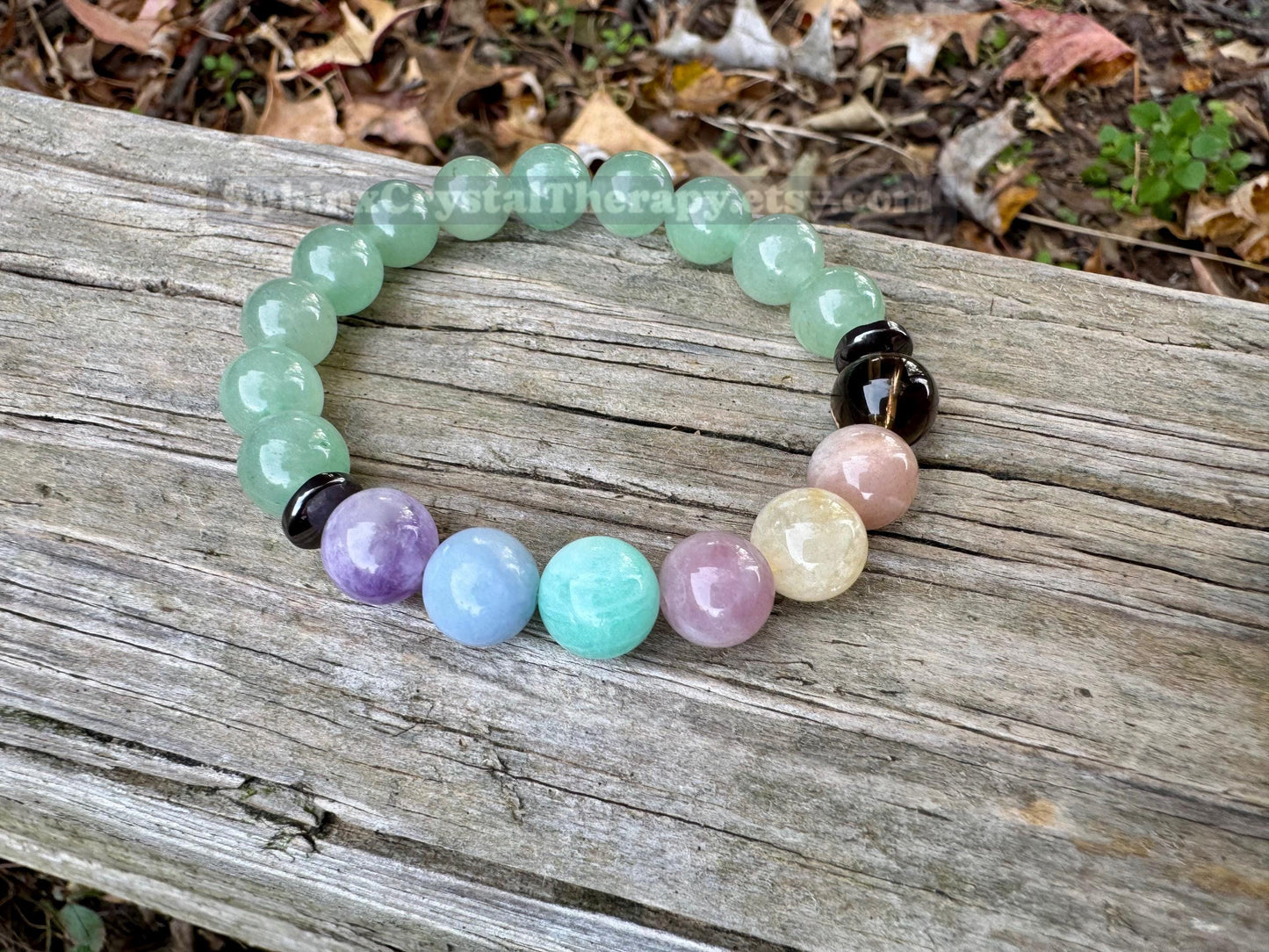 10mm Heart Healing - Emotional Support - PASTEL Chakra Stones - Green Aventurine - Peaceful Calming Energy - Crystal Gemstone Bracelet