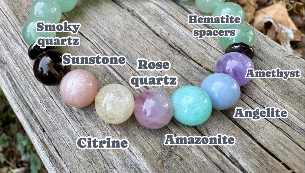 10mm Heart Healing - Emotional Support - PASTEL Chakra Stones - Green Aventurine - Peaceful Calming Energy - Crystal Gemstone Bracelet