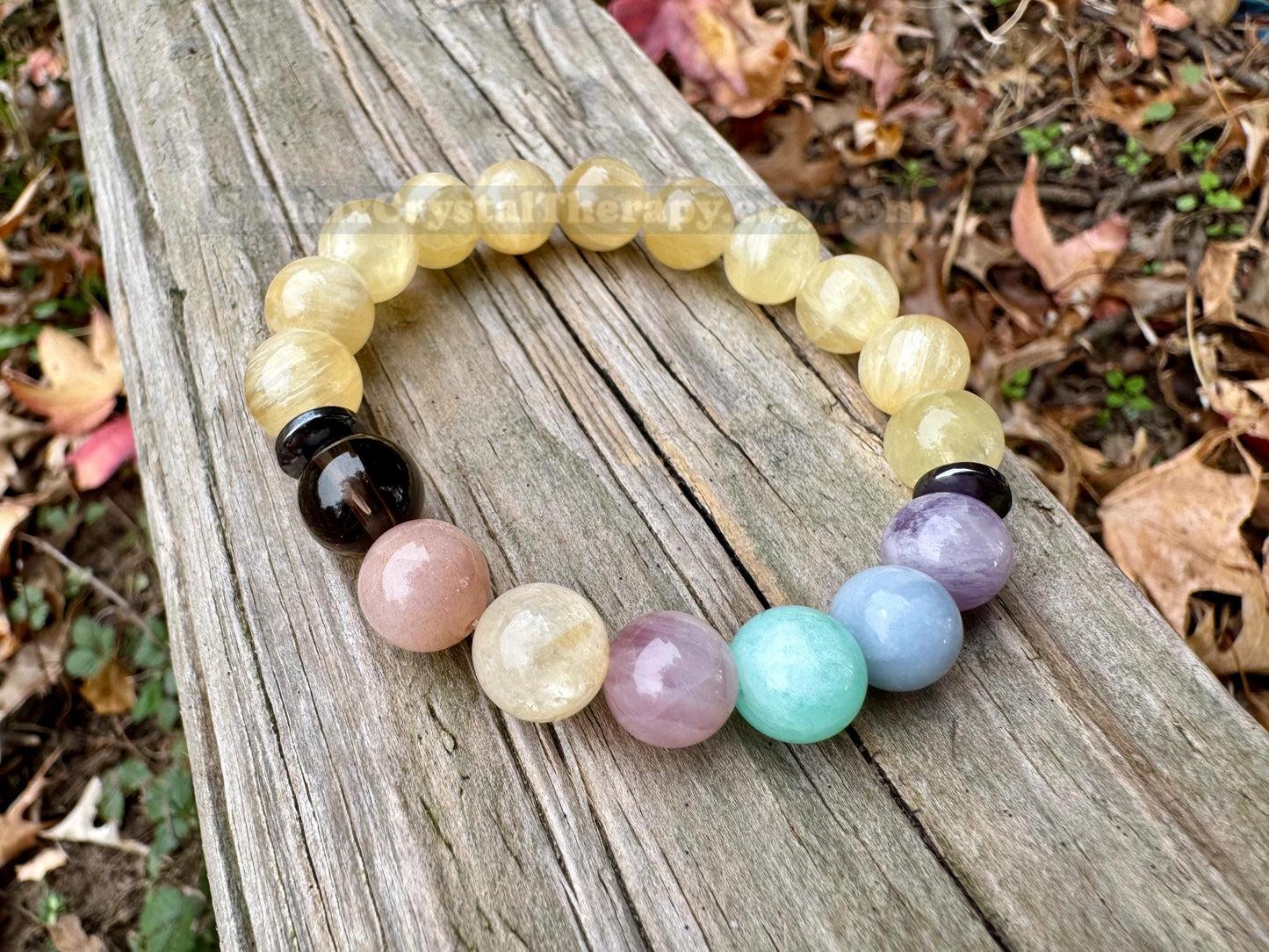 10mm RARE Golden Selenite - Aura Protection & Intuition - PASTEL Chakra Balance Stones - Crystal Healing Gemstone Bracelet
