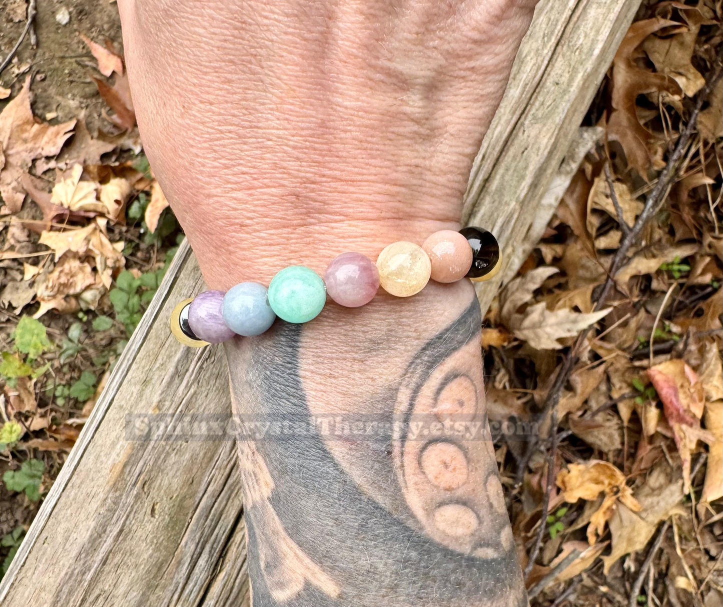 10mm RARE Golden Selenite - Aura Protection & Intuition - PASTEL Chakra Balance Stones - Crystal Healing Gemstone Bracelet