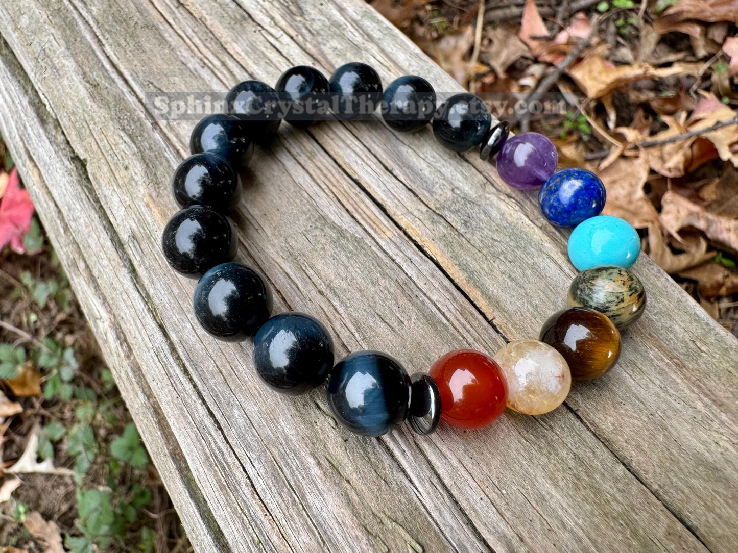 10MM Protection & Strength - Chakra Balance Stones - Intuition- Hawks Eye Gemstones - Blue Tigers Eye - Energy Healing Bracelet