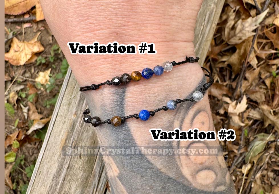 4mm Sagittarius Zodiac Energy - November December Birthday - Tiny Faceted Gemstones - Minimal & Dainty Adjustable String Bracelet