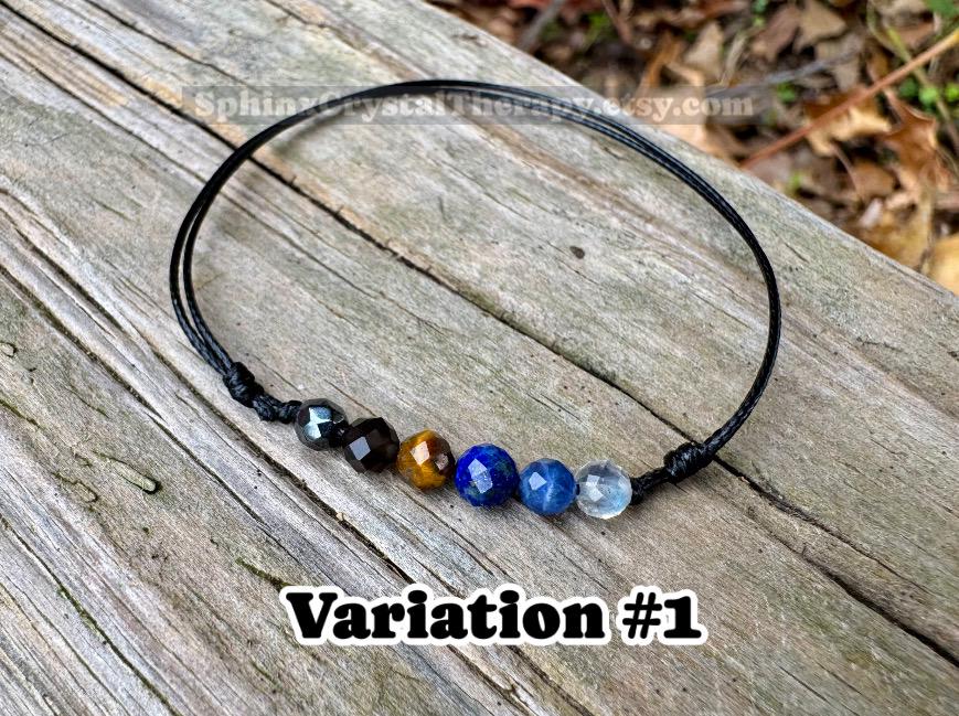 4mm Sagittarius Zodiac Energy - November December Birthday - Tiny Faceted Gemstones - Minimal & Dainty Adjustable String Bracelet
