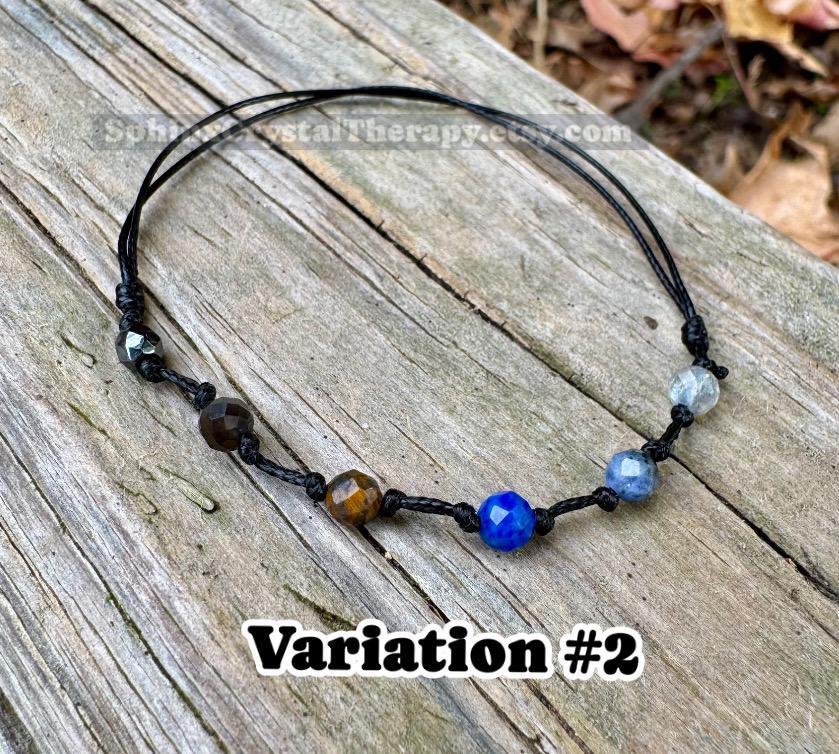 4mm Sagittarius Zodiac Energy - November December Birthday - Tiny Faceted Gemstones - Minimal & Dainty Adjustable String Bracelet