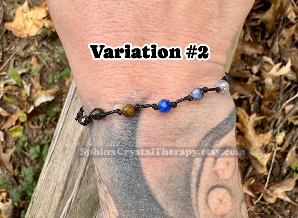 4mm Sagittarius Zodiac Energy - November December Birthday - Tiny Faceted Gemstones - Minimal & Dainty Adjustable String Bracelet