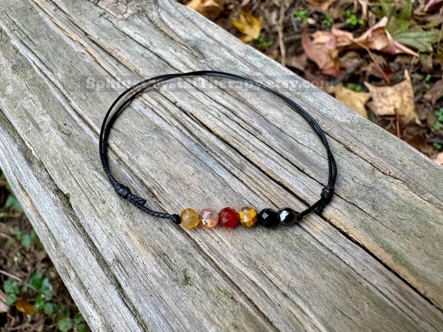 4mm Leo Zodiac Energy - July August Birthday - Tiny Faceted Gemstones - Minimal & Dainty Adjustable String Bracelet