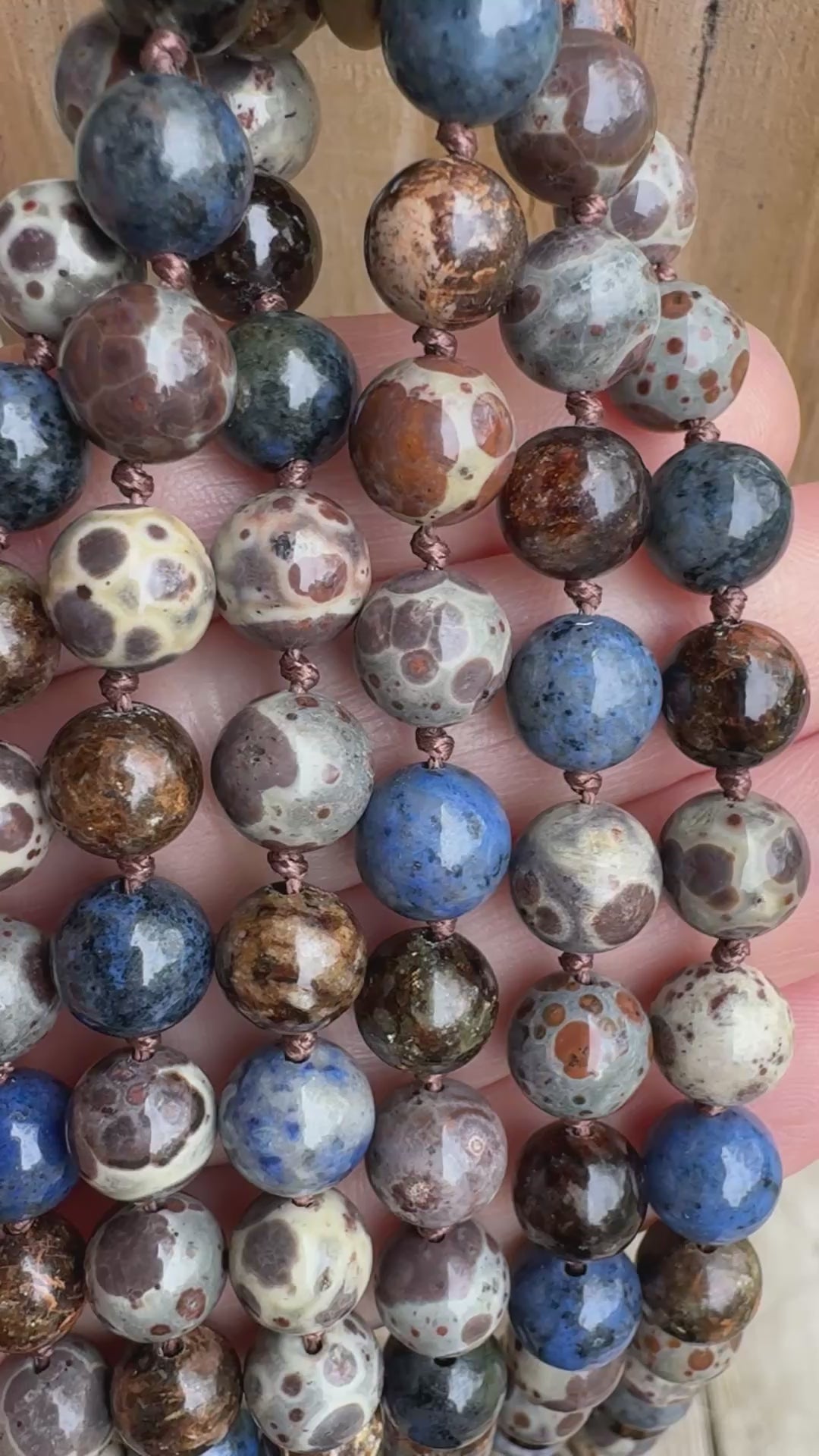 The Spirit Walker’s Totem • Jasper, Phlogopite & Dumortierite Mala Necklace